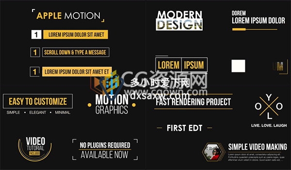 40 Lower Thirds FCPX插件 4k分辨率商务人名字幕条标题动画