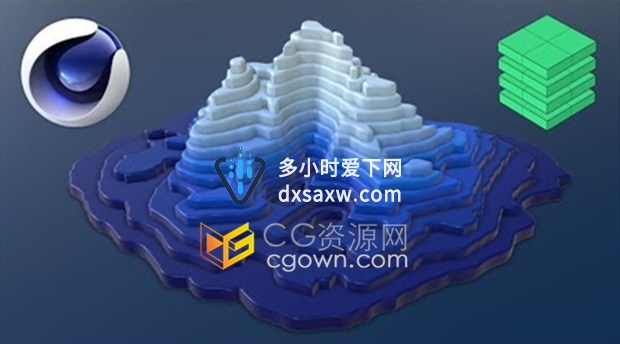 C4D插件Toporizer v1.0几何地形地貌3D模型图形切片工具下载