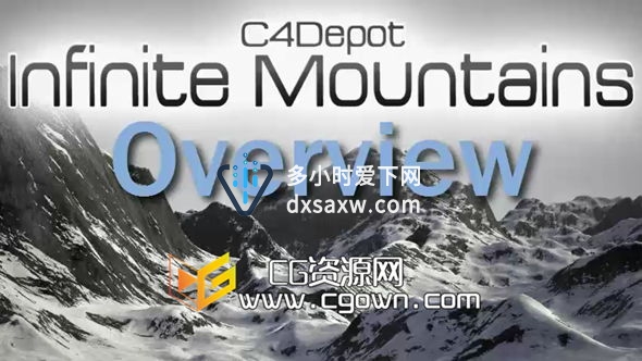 C4D预设快速无限山脉场景 Cinema 4D Infinite Mountains 带使用教程