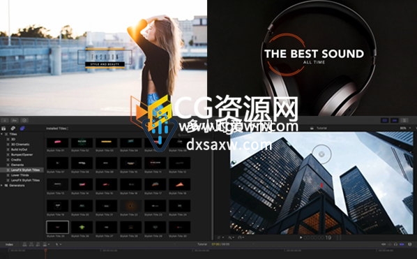 Stylish Titles FCPX插件 30组企业片现代视频文字标题字幕动画