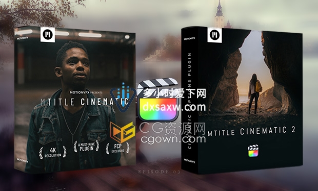mTitle Cinematic 1&2套FCPX插件100组电影开场文字标题动画