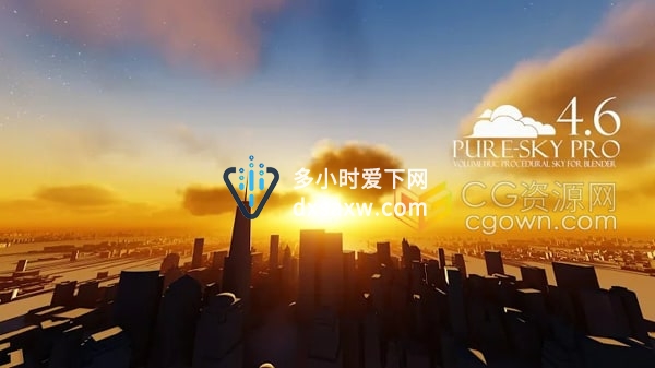 Pure-Sky Pro v5.1.15 Blender插件体积天空丁达尔光效工具