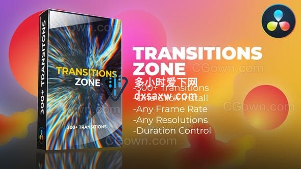 达芬奇插件-300多种创意过渡视频转场效果支持DaVinci Resolve 17.4.1