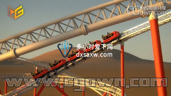 C4D教程 使用RollerCoaster预设工作流程 逼真的过山车效果模拟