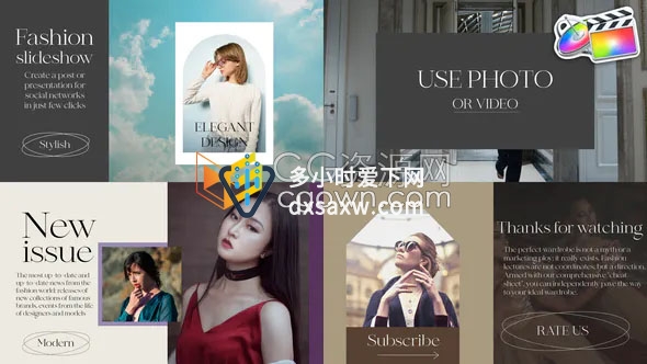 Fashion Slideshow FCPX插件时尚幻灯片视频制作模板