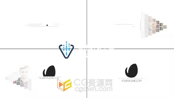 Simple Photo Logo AE模板方块照片动画视频片头制作