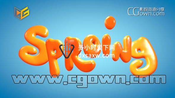 C4D运动图形技术视频教程 创建有弹性卡通动态文字标志动画效果