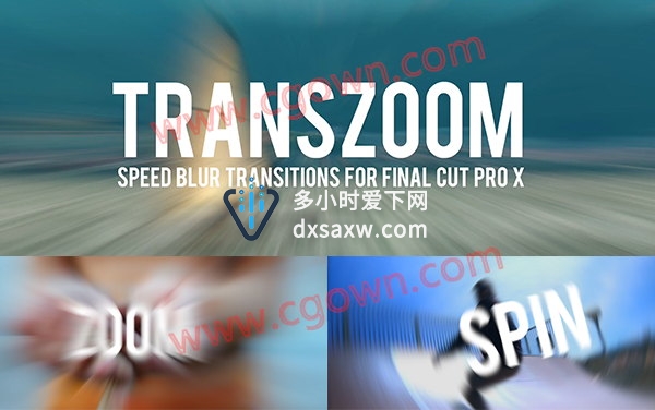 FCPX插件TransZoom动感镜头推拉移动缩放动态模糊过渡转场预设