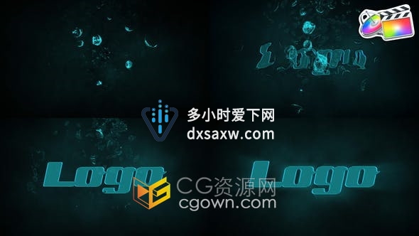 FCPX插件-Water Logo飞溅水滴波浪特效视频片头动画制作