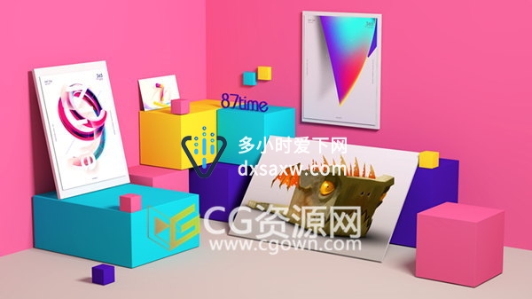下载C4D-002中文案例教程 学习展示小场景的制作带工程文件