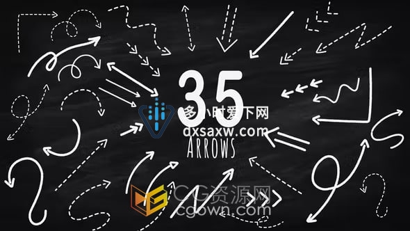 35种涂鸦手绘箭头动画AE模板Hand Drawn Elements Arrows Pack