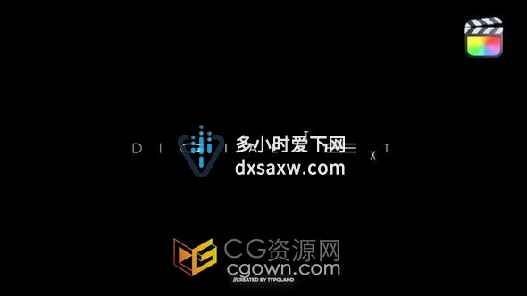 4K科技感故障文字标题字幕动画10种效果预设FCPX插件