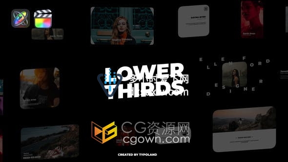 Cinematic Lower Thirds FCPX插件12组卡片式介绍图文设计效果视频