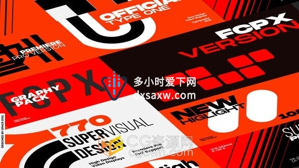 12组VHS风格排版标题动态宣传海报视频-FCPX插件