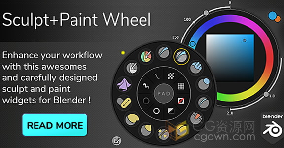 Sculpt+Paint Wheel V2.4 Blender插件雕刻绘画工具