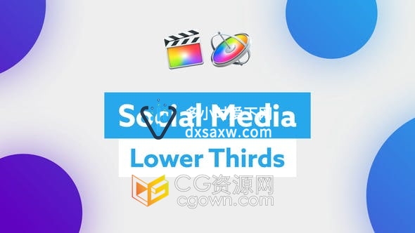 FCPX插件-2组社交媒体视频平台设计字幕条动画设计