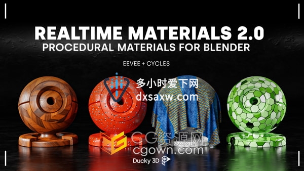 Realtime Materials 2.1.4 Blender插件270种真实纹理材质预设