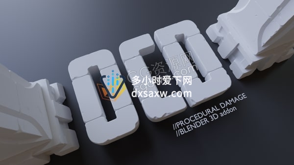 One Click Damage (OCD) v1.2.0 Blender一键损坏性生成石头等不规则面插件