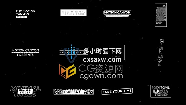 12个简约设计文字标题动画4K分辨率FCPX插件