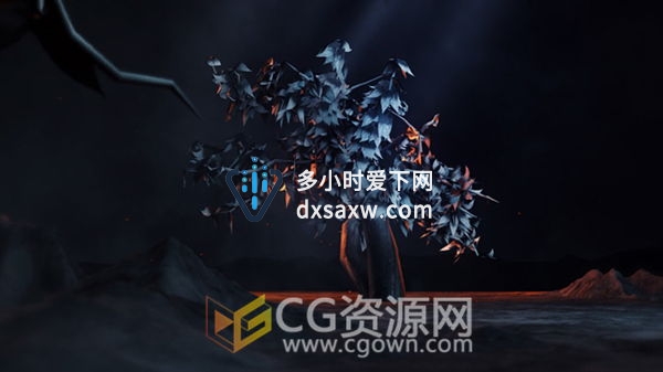 Cinema4D教程 树木生长动画合成效果 带C4D与AE原工程文件