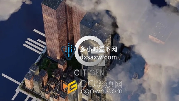 Citigen V1.6.2 Blender插件生成航拍城市场景创建建筑物公园道路街道