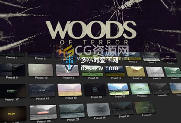 FCPX插件 30种恐怖悬疑沉闷惊悚电影文字标题字幕动画