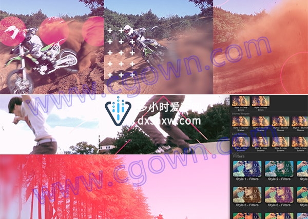 FCPX Energy插件 制作动态故障信号损坏撕裂分割视频特效预设
