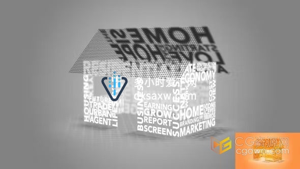 文字排版空间感房子宣传房地产公司视频片头-AE模板
