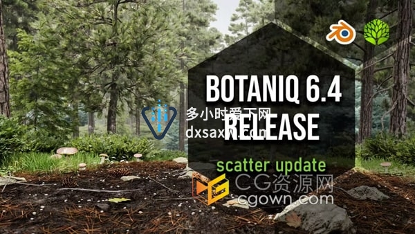 Tree And Grass Library Botaniq 6.4.3 Blender插件花草树木植物模型预设
