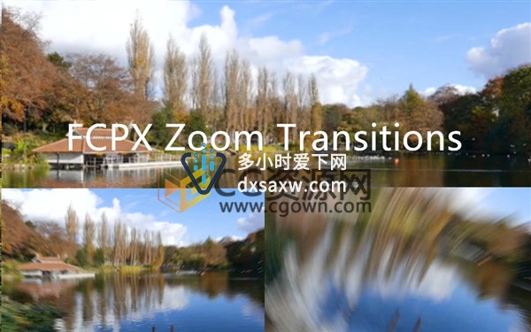 FCPX Zoom Transitions 32种冲击模糊视频转场效果预设
