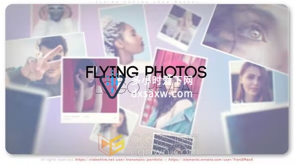 Flying Photos Logo AE模板飞行照片动画演绎标志视频片头