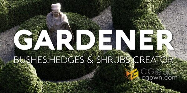 Gardener Pro v1.0 Blender插件生成花草园丁草垛灌木树篱