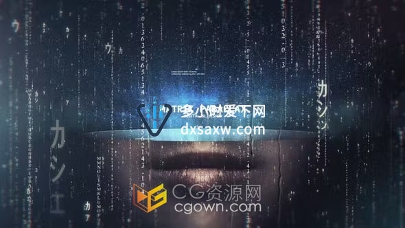 AE模板-矩阵视差幻灯片适用比特币主题矩阵胶片数字主题宣传视频