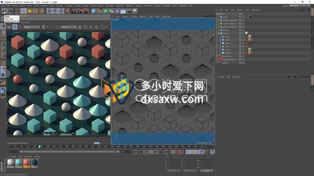C4DRedshift渲染器插件搭配AE软件制作无限摄像机平移循环动画视频教程