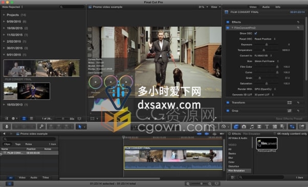 FilmConvert Nitrate v3.22 FCPX插件数字转胶片调色工具