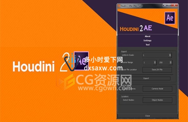 Houdini 2 AE v4.0 三维摄像机与定位器数据导入After Effect