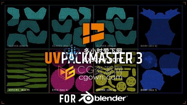 UVPackmaster PRO v3.1.0 Blender插件UV贴图打包与校准工具