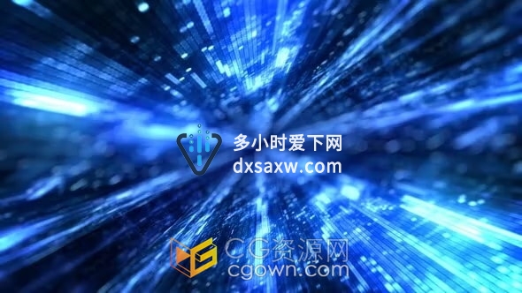 像素隧道光线信息科技动画LOGO宣传视频片头AE模板
