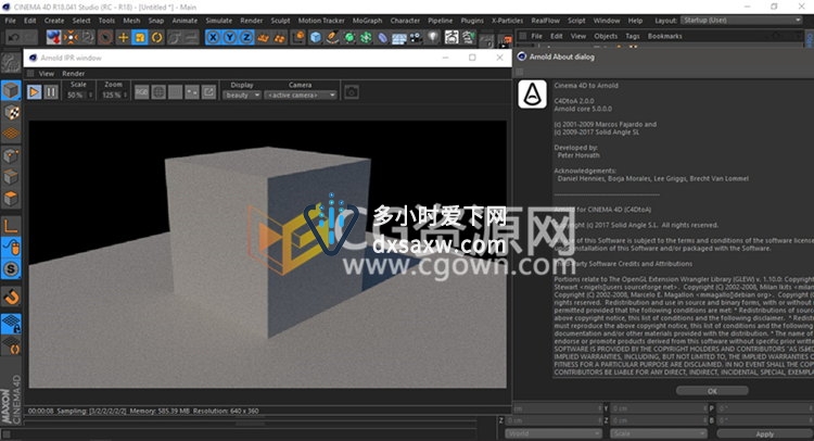 C4DtoA 2.0.2 安装插件支持Cinema4D R16,R17,R18