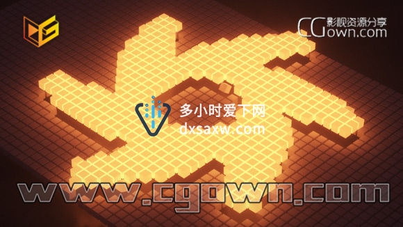 C4D教程 MoGraph着色器与辛烷值渲染制作像素方块图案效应动画