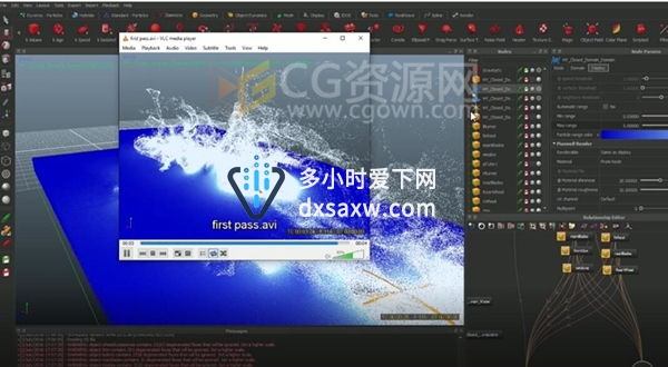 Realflow结合Maya模拟海洋水花飞溅特效渲染培训视频教学