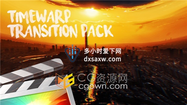FCPX插件6种画面变速扭曲动画视频转场效果Timewarp Transition Pack
