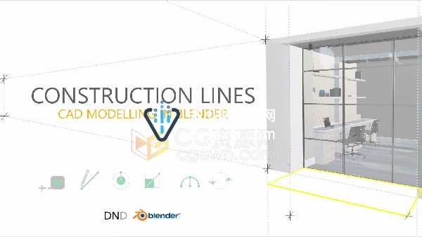 Construction Lines v0.9.6.5 Blender插件构造线准确CAD建模工具