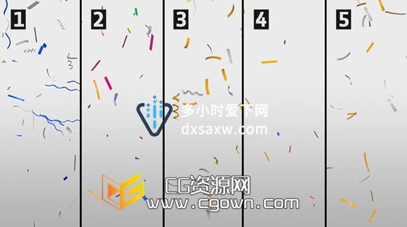 AE/C4D五彩纸屑预设文件包 Free Confetti Pack 5 Rigs