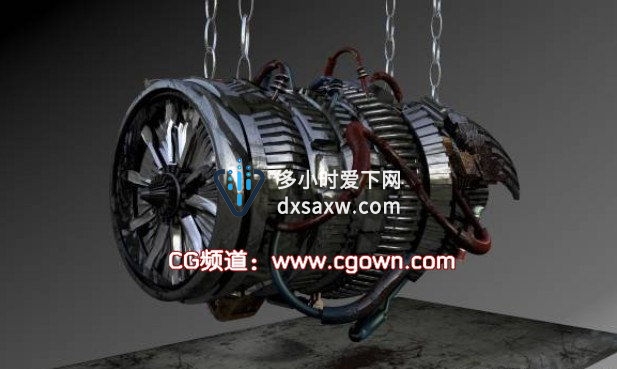 C4D模型-飞机引擎器动画模型