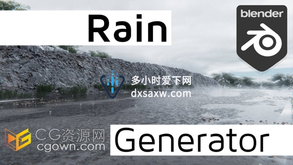 Rain Generator Blender插件雨水发生器下雨水滴涟漪