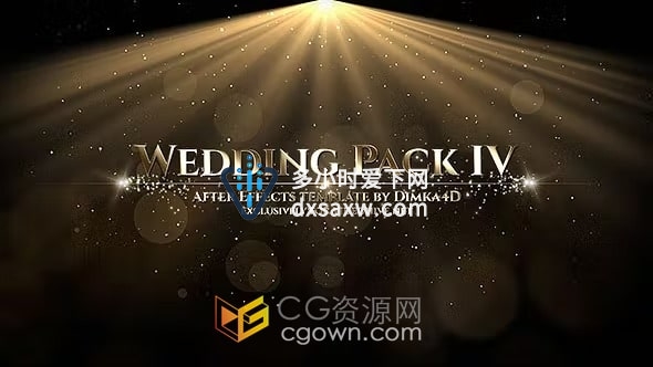AE模板-高端奢华金色粒子光斑优雅婚礼视频晚会包装