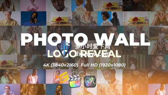 FCPX插件与Motion模板-滑动照片或视频墙动画宣传开场LOGO片头