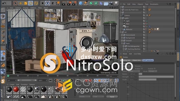 C4D插件-Nitro4D NitroSolo v1.07场景对象物体单独显示分组控制