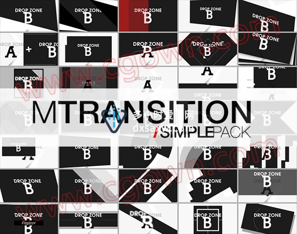 FCPX插件50组图形遮罩视频转场动画预设 mTransition Simple